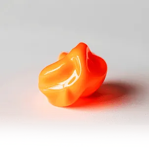 Translucent orange SLA resin part with a smooth surface