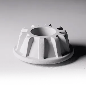 White SLS nylon part with a matte surface