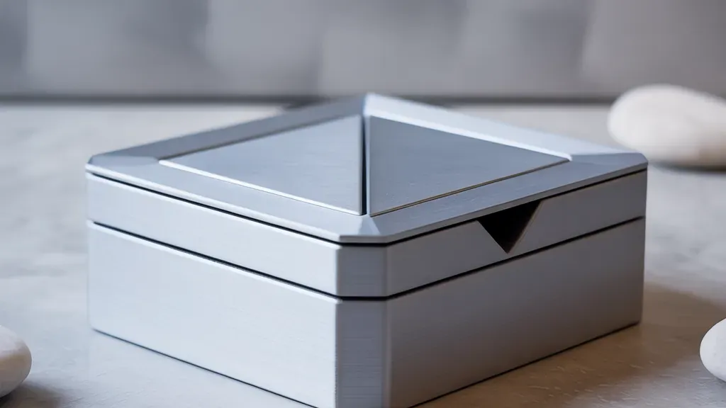 Square box with a geometric lid