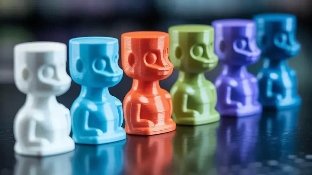 Set of stylised figurines in six colours